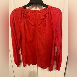 J Crew Top Blouse Red Large
